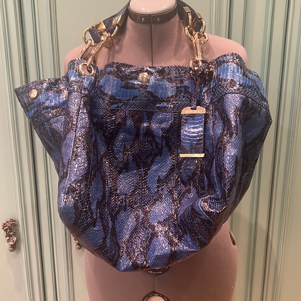 Jimmy Choo large tote bag, snake print leather